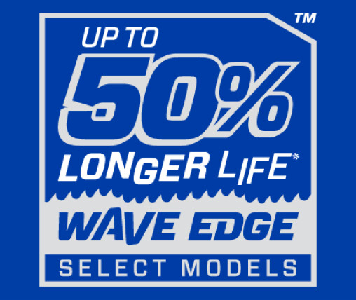Image of the LENOX 50% Longer Life Claim for select WAVEEDGE Blades Image of the LENOX 50% Longer Life Claim for select WAVEEDGE Blades