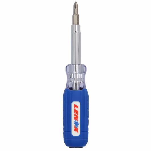 Lenox LXHT68000 LENOX 9-In-1 Multi-Bit Screwdriver 3/4 forward view.
