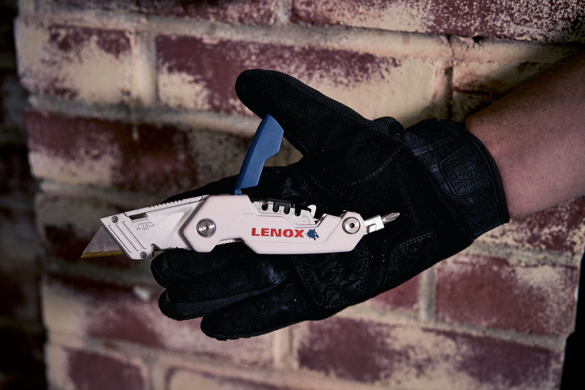 LENOX® 3-Blade Folding Utility Knife with On Tool Blade Storage Application