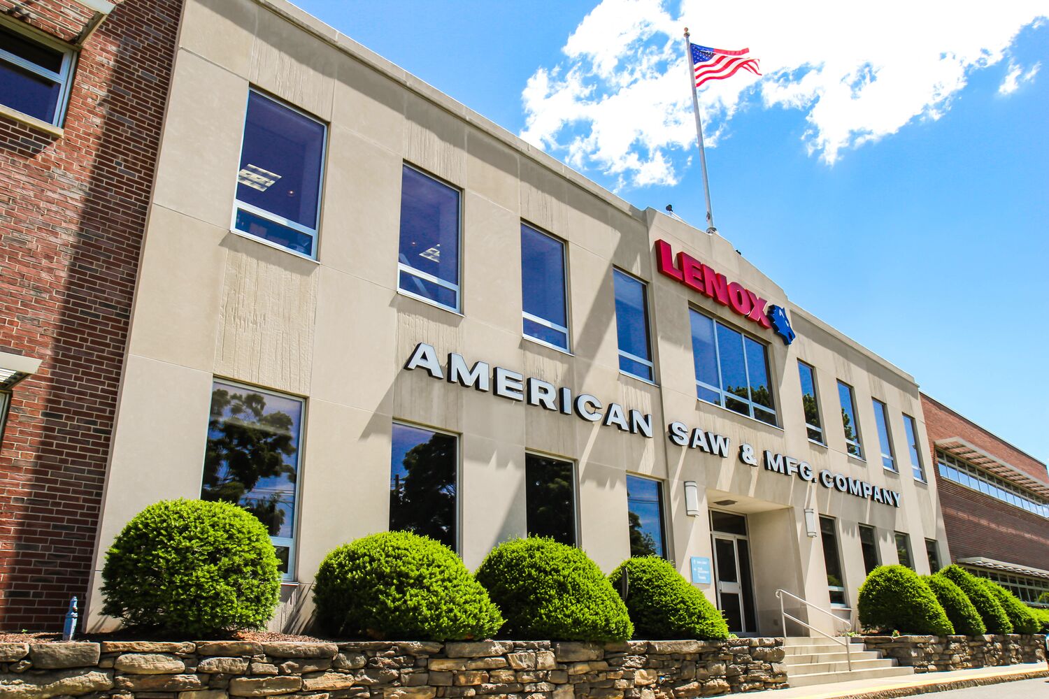 Image showing the exterior of the LENOX manufacturing campus in East Longmeadow, Massachusetts Image showing the exterior of the LENOX manufacturing campus in East Longmeadow, Massachusetts