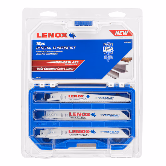 LENOX® BIMETAL RECIP KIT 15PC 15RKG MULTI PURPOSE 5 x 614R, 5 x 618R, 5 x 656R