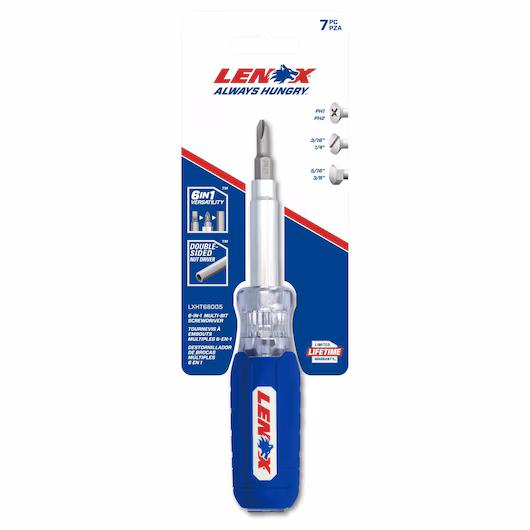 LENOX® 6-in-1 Multi-Bit Screwdriver shown in packaging